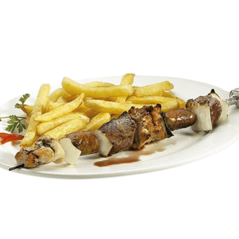 BROCHETA DE CARNE C/PAPA FRITA